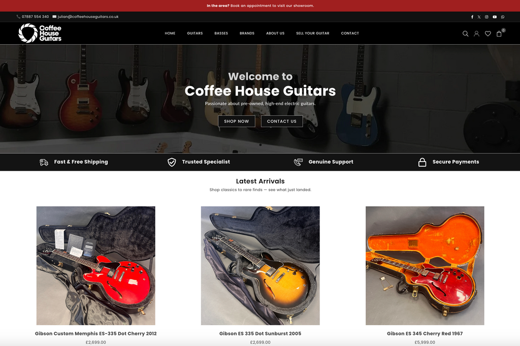 Coffee House Guitars Website Re launch