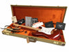Fender Stratocaster electric guitar in candy apple red with maple neck and gold hardware in tweed hard case with orange plush interior and Fender certificates and paperwork