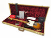 Fender Custom Shop vintage sunburst Telecaster electric guitar in tweed hard case with red velvet interior, Fender certificate of authenticity, owner's manual, custom care booklet, tag, and black leather guitar strap