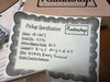 Radioshop pickup specification card with details including ID C1357, serial number 0570, Alnico magnet grade AL3, output levels B=6.5, M=6.0, N=6.0, and 42AWG heavy formvar wire.