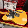 Vintage Fender Electric Standard Broadcaster model Telecaster guitar with natural worn finish and black pickguard in red velvet-lined hard case with Fender diagram and certificate