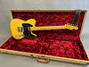 Vintage Fender Telecaster electric guitar with maple fingerboard in open tweed case lined with red plush interior