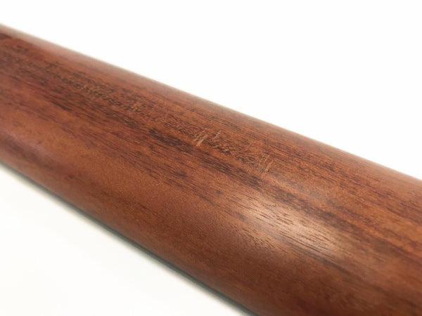 Close-up of smooth wooden guitar neck showing natural wood grain texture on Coffee House Guitars product listing