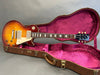 Gibson Les Paul electric guitar with sunburst finish in lined brown hardshell guitar case with plush maroon interior