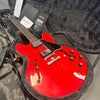 Gibson Custom Cherry Red Semi-Hollow Electric Guitar in protective black fur-lined hard case with certificate of authenticity and final pack checklist