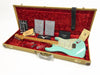 Fender Custom Shop vintage-style seafoam green electric guitar with maple neck in tweed hard case with red plush interior and Fender accessories and certificates