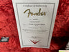 Fender Certificate of Authenticity for Vintage Stratocaster Relic guitar dated 04/16/07 inside red plush guitar case