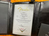 Fender Certificate of Authenticity for 59 Telecaster Relic model with serial number R100398 in black leather folder from Fender Custom Shop Corona California dated 11/24/2020