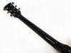 Black guitar neck and headstock with chrome tuning pegs, made in Japan, model SG1824, against white background
