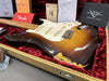 Fender Custom Shop vintage sunburst Stratocaster electric guitar with worn finish in tweed hard case with red plush interior and Fender Custom Care documentation