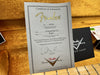 Fender Custom Shop Certificate of Authenticity for 57 Stratocaster CC guitar dated 01/10/14 inside guitar case with signed document and Custom Shop logo